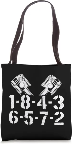 1-8-4-3-6-5-7-2 Firing Order V8 Big Block Car Guy Garage Tote Bag