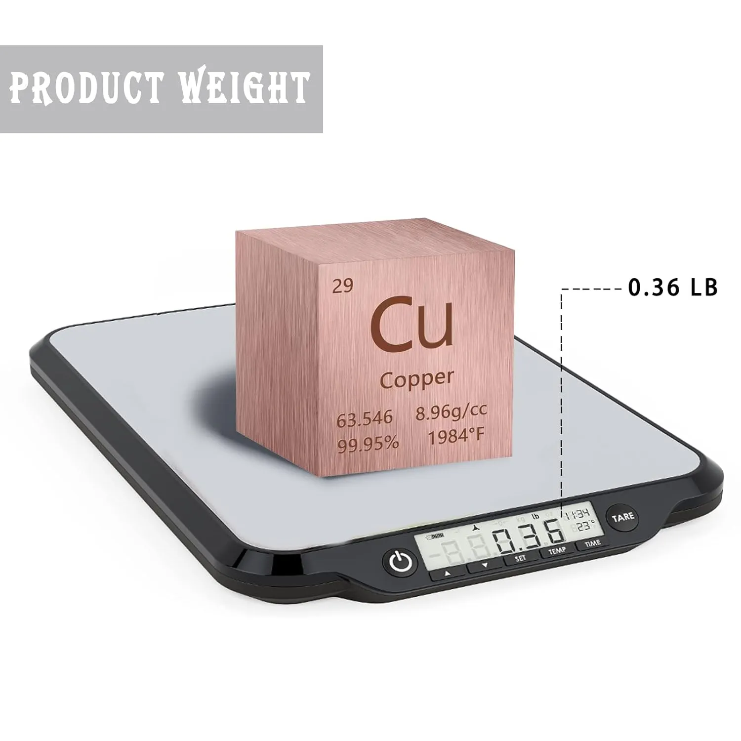 1 Inch Cuprum Cube Metal, High Density Element Cube Pure Metal, for Element Collections Lab Experiment Material,Elemental Collection Hobby,Gift for Children (Cuprum)