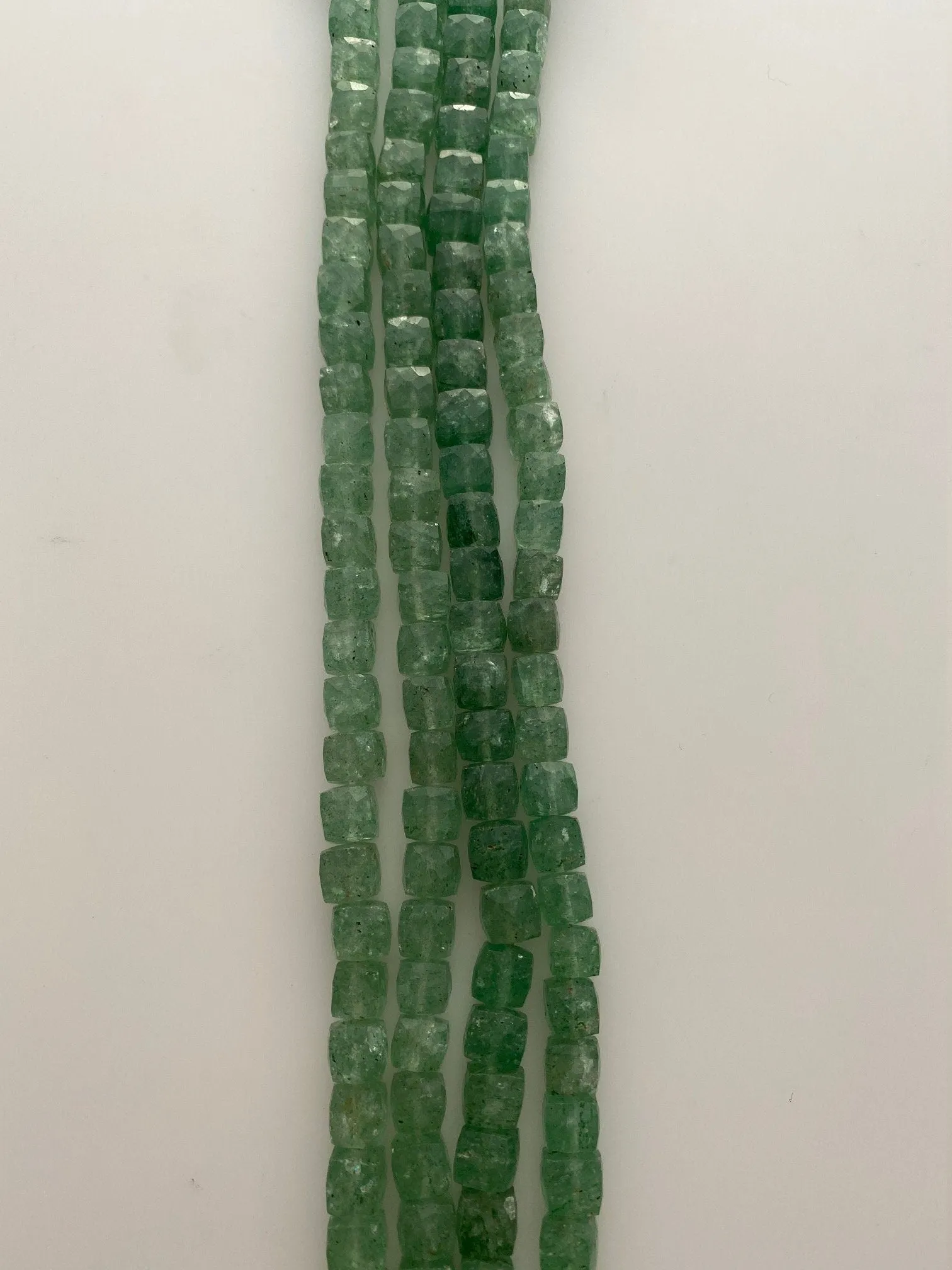 1 Strand of Natural Fluorite Cubes Faceted Beads. 100% Natural. 7mm to 8mm size, 28 Beads per strand, Good Quality #fluo1