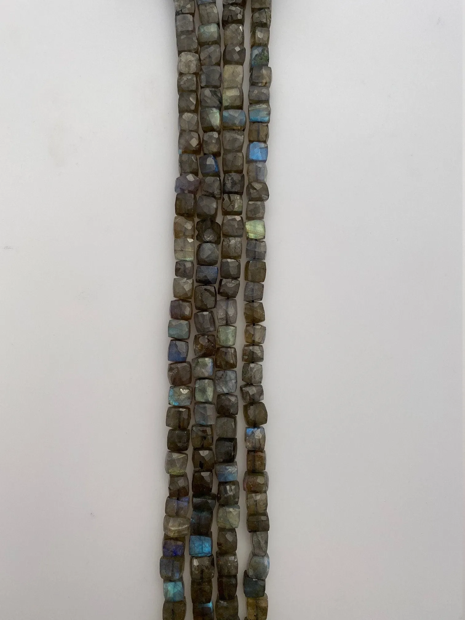 1 Strand of Natural Labradorite Faceted Cube Beads. Box Beads 100% Natural. 6mm to 7 mm size, 28 to 36 Beads per strand, Good Quality #labr5