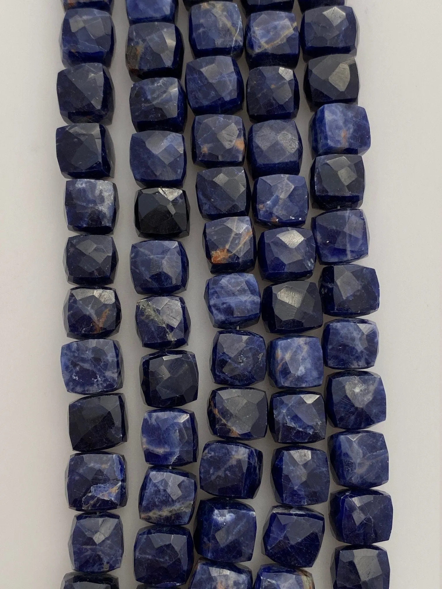 1 Strand of Natural Sodalite Faceted Cube Beads. 100% Natural, Semi Precious Gems, Size 7 -mm 29 to 30 Beads per strand, Good Quality #soda1