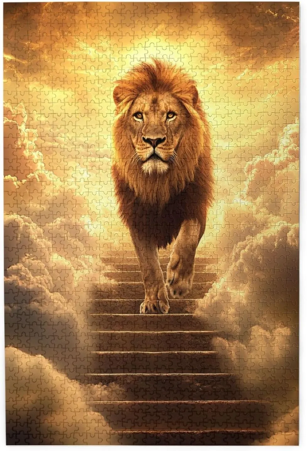 1000 Pcs Adults Jigsaw Puzzle - Lion’s Journey to The Sky, A Puzzling Above The Clouds.Wonderful Imagination,Stunning Artwork,Great for Relaxation and Display for Lion Enthusiast