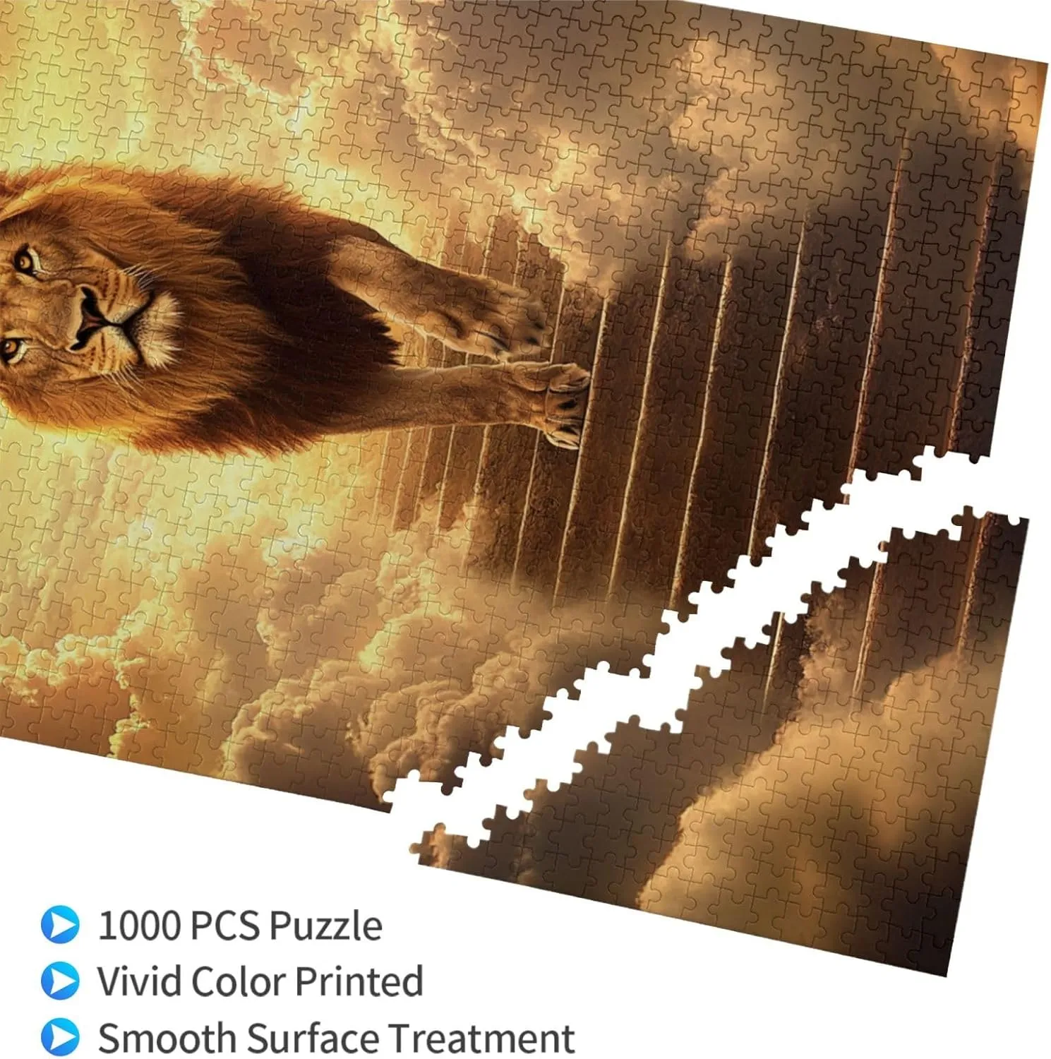 1000 Pcs Adults Jigsaw Puzzle - Lion’s Journey to The Sky, A Puzzling Above The Clouds.Wonderful Imagination,Stunning Artwork,Great for Relaxation and Display for Lion Enthusiast