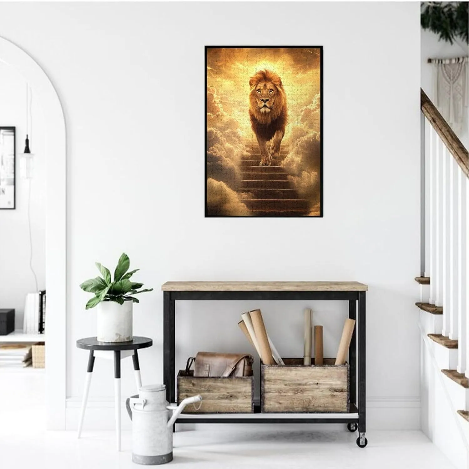 1000 Pcs Adults Jigsaw Puzzle - Lion’s Journey to The Sky, A Puzzling Above The Clouds.Wonderful Imagination,Stunning Artwork,Great for Relaxation and Display for Lion Enthusiast