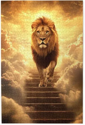1000 Pcs Adults Jigsaw Puzzle - Lion’s Journey to The Sky, A Puzzling Above The Clouds.Wonderful Imagination,Stunning Artwork,Great for Relaxation and Display for Lion Enthusiast
