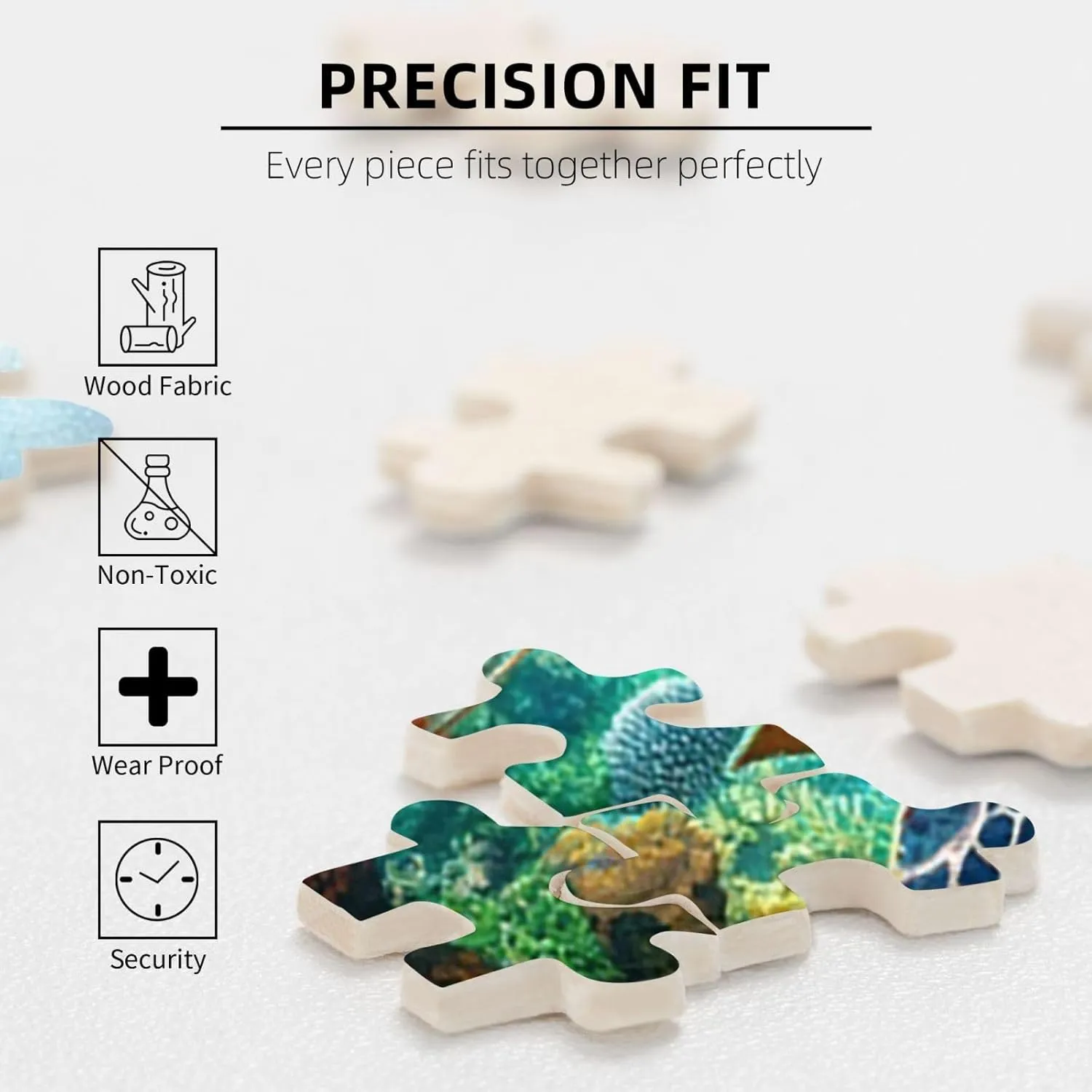 1000 Pcs Wooden Jigsaw for Adults, See Vibrant Sea Turtles Swimming Through Reefs and Colorful Fish,Creative Activity Hobbies，Stress Relief,Brainstorming，Forget The Troubles of Life