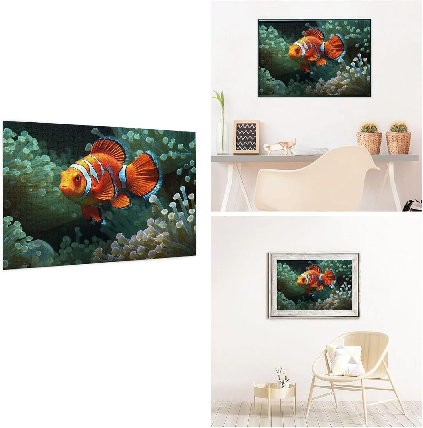 1000 Piece Jigsaw Puzzle for Adults Challenging Puzzle for Game Nights Gifts Personalized Picture Puzzle Fish Background Custom Wood Puzzle for Family, Finished Size 29.5"x19.7"