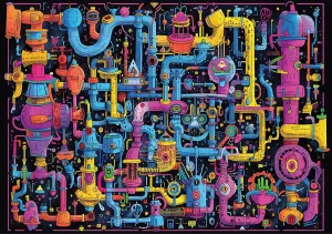 1000 Piece Jigsaw Puzzle for Adults - Impossible Hard Difficult Challenging Puzzles for Adults - Mind Bending Brain Teaser Collection (Sci-Fi Sewer)