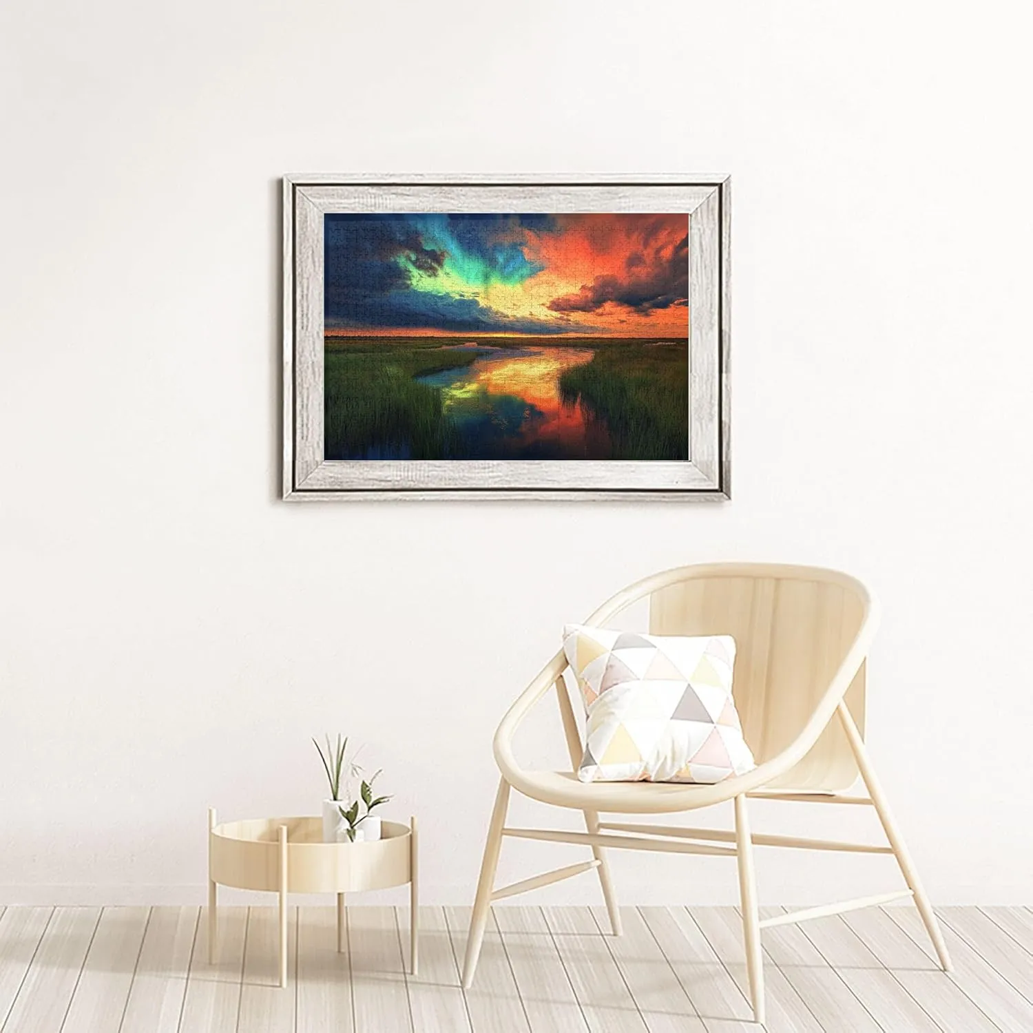 1000 Piece Jigsaw Puzzle for Adults Prairie River Sunset,Great for Relaxation and Display for Puzzle Lovers,Vibrant Colors,Unique and Beautiful Design,Classic Sunset Scenery Wooden Puzzle