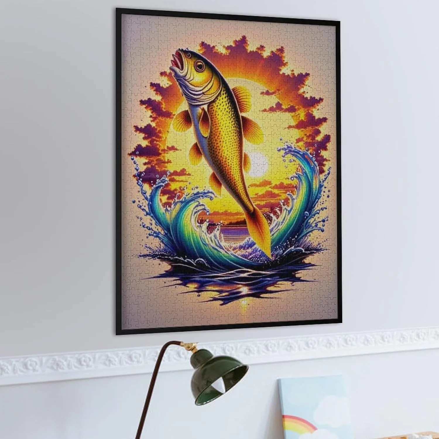1000 Piece Jigsaw Puzzle - Painted Sunset Fish - Animal Puzzle for Kids and Adults，Challenging and Fun Game，Relaxing Puzzles for Stress Relief，Brain Teaser Jigsaw Puzzles – Improves Focus and Memory