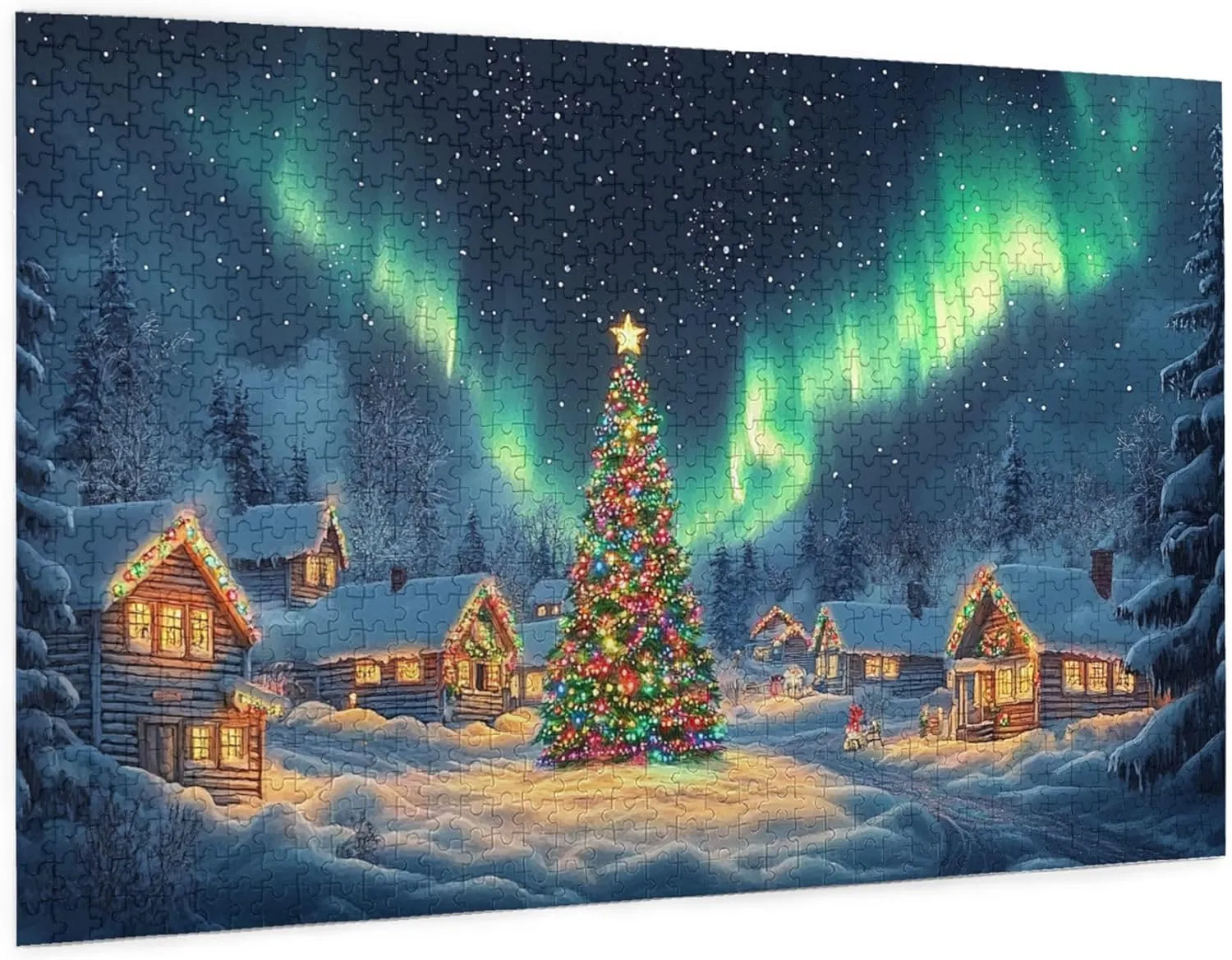 1000 Piece Jigsaw Puzzles Polar Christmas Snow Scenery,Creative Activity Hobbies for Adults,Collectible Puzzle Featuring Christmas,Classic Wooden Puzzle for Adults