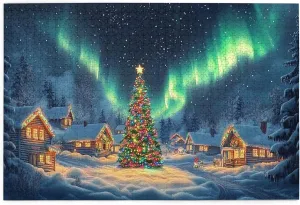 1000 Piece Jigsaw Puzzles Polar Christmas Snow Scenery,Creative Activity Hobbies for Adults,Collectible Puzzle Featuring Christmas,Classic Wooden Puzzle for Adults