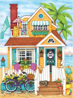 1000 Piece Puzzle for Adults Mardell Schuster Beach House Colorful Seaside 27x20 Jigsaw Puzzle