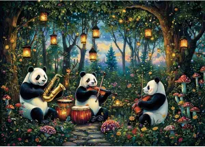 1000 Piece Puzzles for Adults,Animal Jigsaw Puzzle,Panda and Forest Jigsaw Puzzles 1000 Pieces,Creative Games and Gifts Home Decor Mushroom Concert Toy for Adults Elders (27.5"x19.6"), 1:1 Poster
