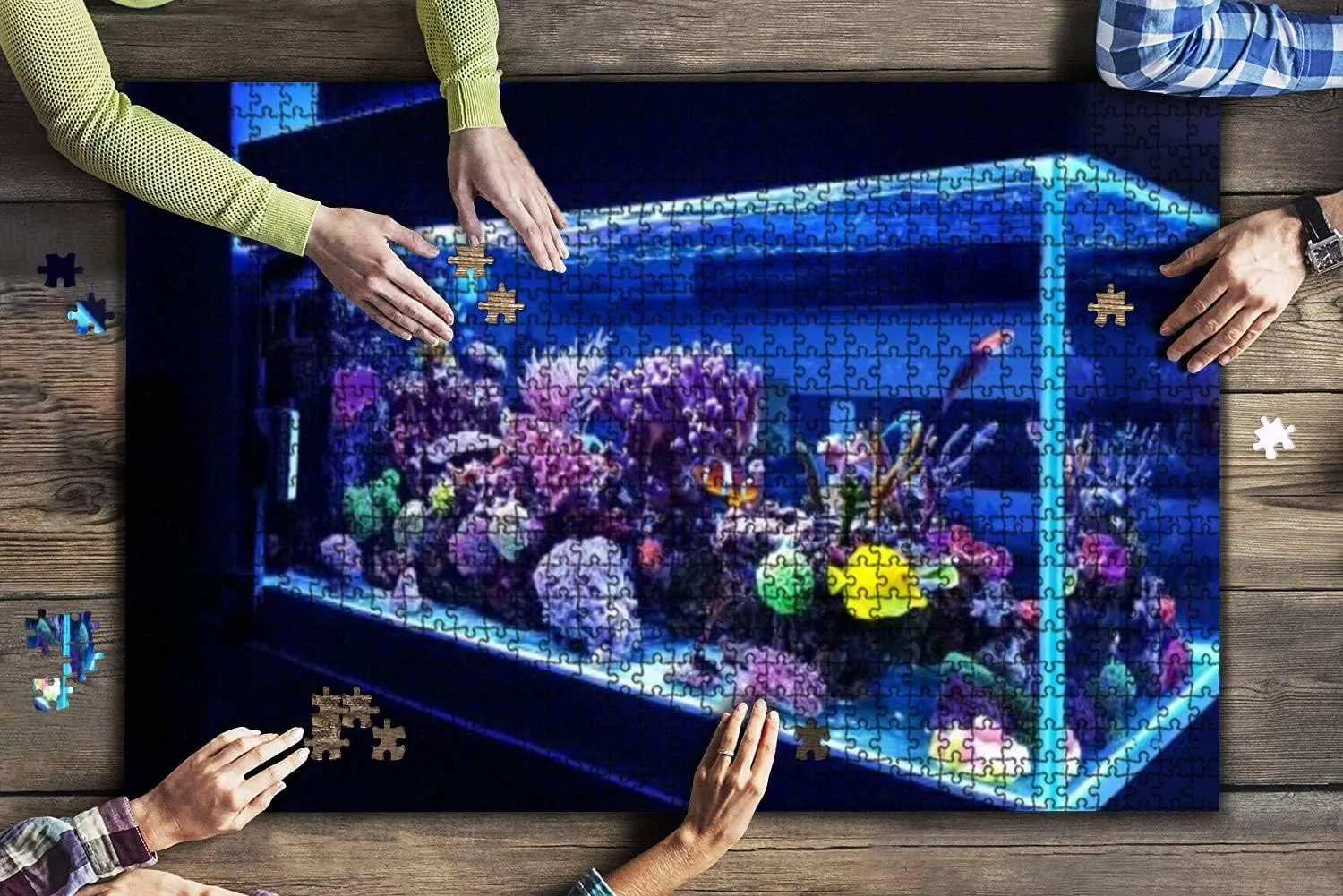 1000 Piece Saltwater Coral Reef Aquarium Fish Tank Large Piece Jigsaw Puzzles for Adults Educational Toy for Kids Creative Games Entertainment Wooden Puzzles Home Decor