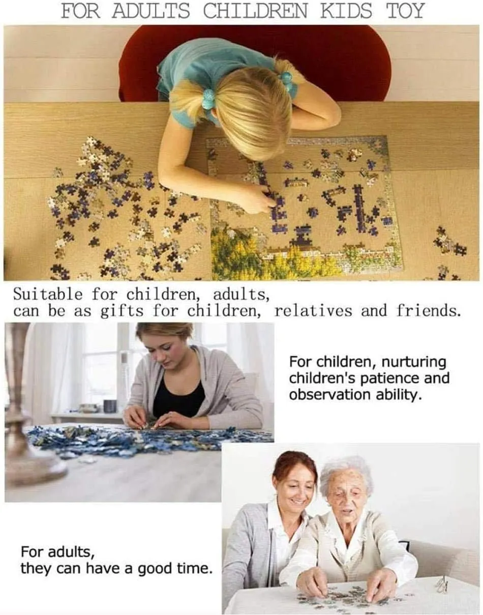 1000 Piece Shattered Glass Large Piece Jigsaw Puzzles for Adults Educational Toy for Kids Creative Games Entertainment Wooden Puzzles Home Decor