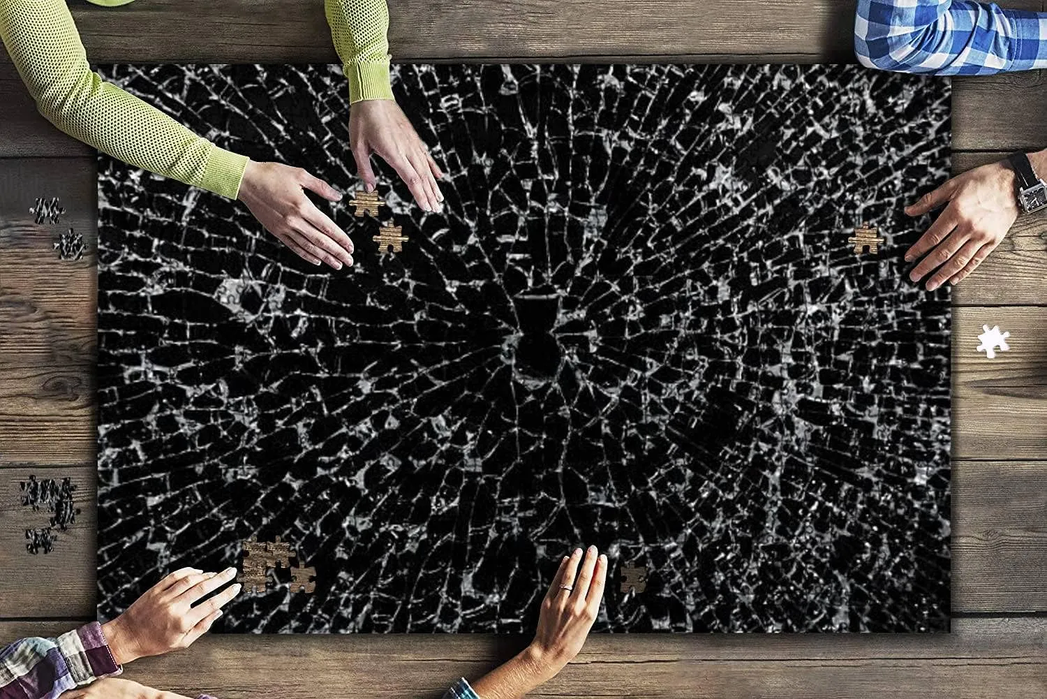 1000 Piece Shattered Glass Large Piece Jigsaw Puzzles for Adults Educational Toy for Kids Creative Games Entertainment Wooden Puzzles Home Decor