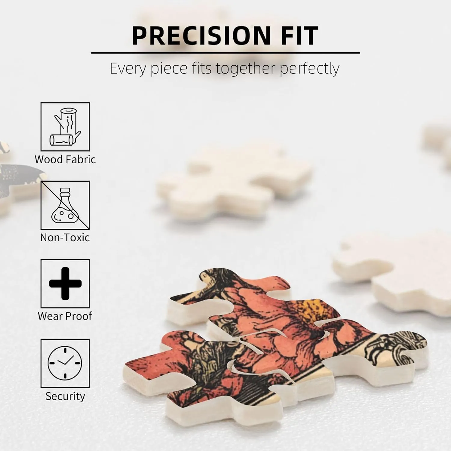 1000 Piece Wooden Puzzle for Adults,Skeletal Tarot Card with Intricate Death Symbolism,Gothic Divination Artwork,Brain Training Challenge,Stress Relief Activity,Eco-Friendly Pieces
