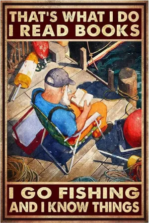 1000 Pieces Jigsaw Puzzles for Adultsfishing Man Reads Books, That's What I Do I Read Books I Go Fishing Fun Game Props Toys Decompressing Intellectual Puzzles for Hallowen Birthday