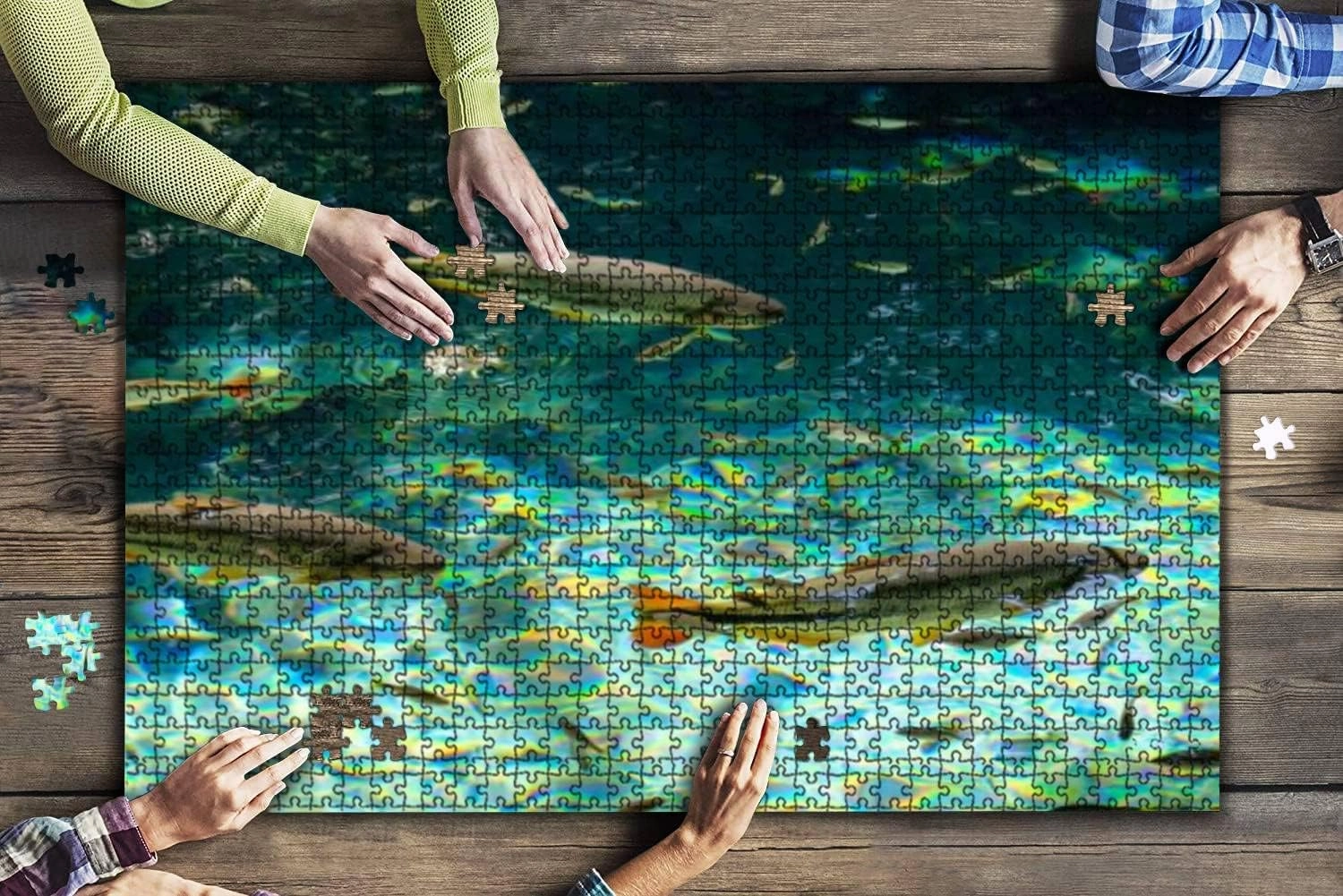 1000 Piece Brycon Hilarii Piraputanga Fishes in Cristal Clear Water of The Large Piece Jigsaw Puzzles for Adults Educational Toy for Kids Creative Games Entertainment Wooden Puzzles Home Decor