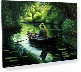 1000 Piece Jigsaw Puzzle for Adults - Fishing Fisherman River Greenery - 1000 pc Colorful Camping Fishing Picnic Jigsaw