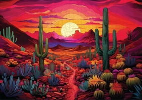1000 Piece Jigsaw Puzzle for Adults - Impossible Hard Difficult Challenging Puzzles for Adults - Psychedelic Landscapes Collection (Desert Daze)