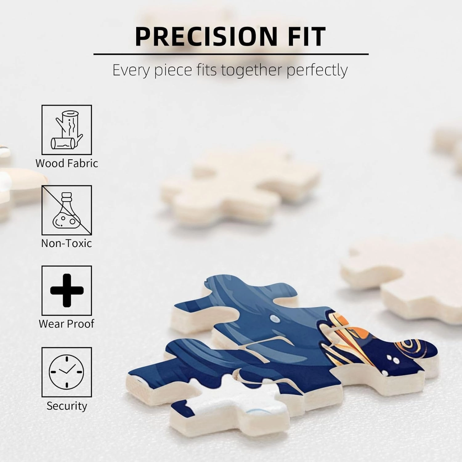 1000 Piece Jigsaw Puzzle for Adults Challenging Puzzle for Game Nights Gifts Personalized Picture Puzzle Ocean Wave Fish Custom Wood Puzzle for Family, Finished Size 29.5"x19.7"