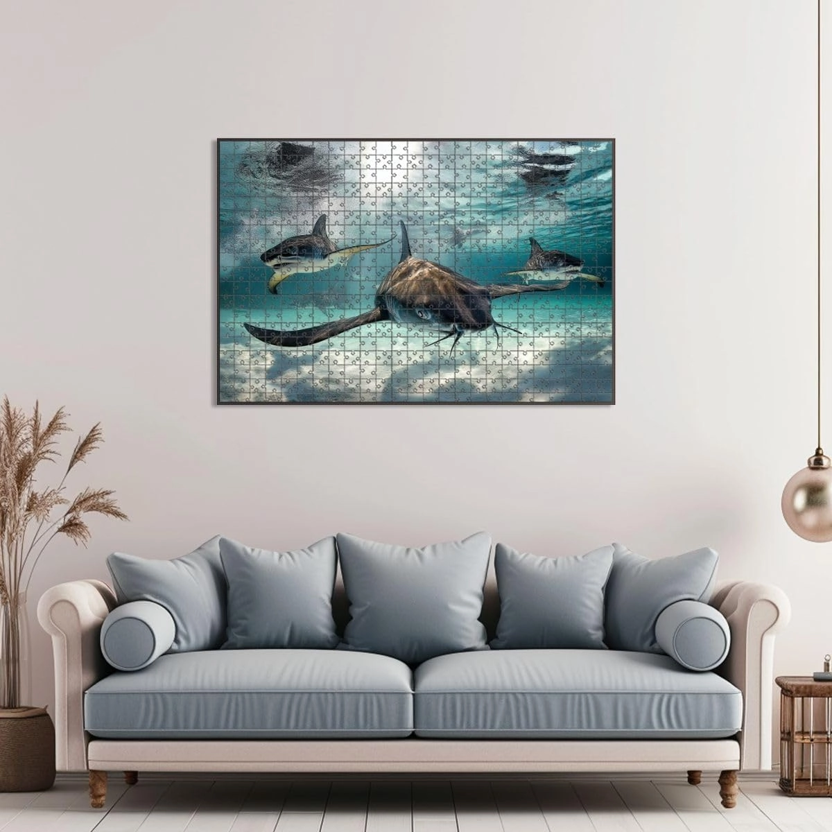 1000 Piece Jigsaw Puzzle Game, Colorful Stingray Fish Cayman Islands Pictures Royalty Free Photos Large Puzzle Artwork for Adults Teens Challenging Puzzle Game Nights Toy Gift