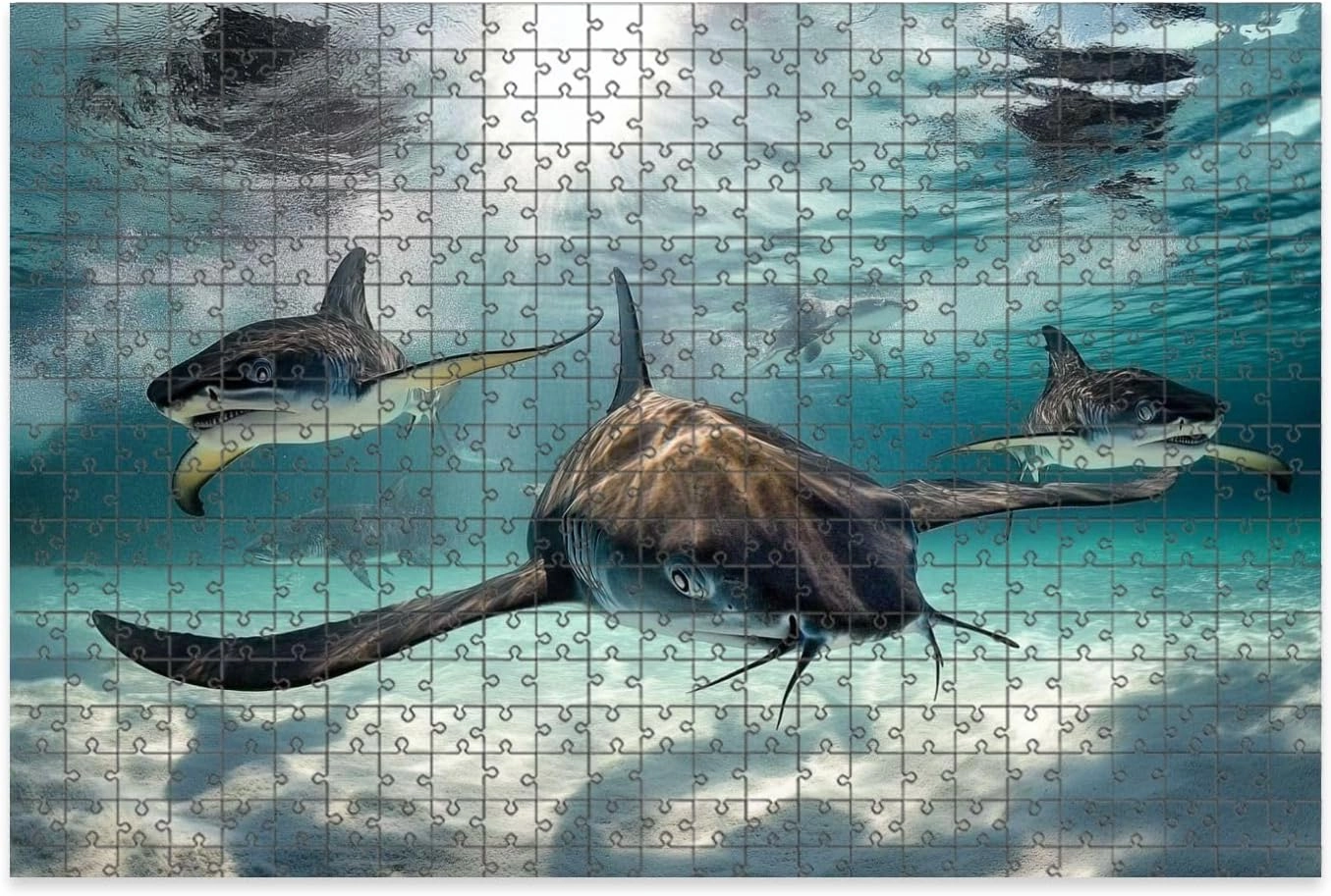 1000 Piece Jigsaw Puzzle Game, Colorful Stingray Fish Cayman Islands Pictures Royalty Free Photos Large Puzzle Artwork for Adults Teens Challenging Puzzle Game Nights Toy Gift