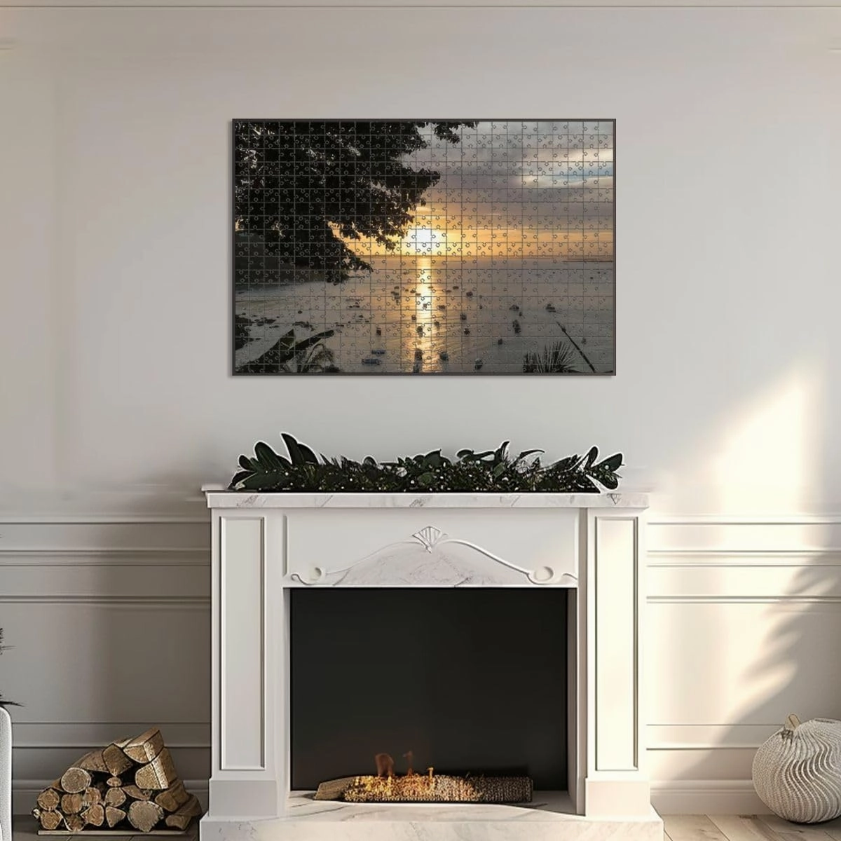 1000 Piece Jigsaw Puzzle Game, Colorful View Wonderful Sunset Morro de Sao Paulo Brazil Large Puzzles Artwork for Adults Teens Challenging Puzzle Game Nights Toy Gift
