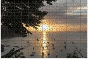 1000 Piece Jigsaw Puzzle Game, Colorful View Wonderful Sunset Morro de Sao Paulo Brazil Large Puzzles Artwork for Adults Teens Challenging Puzzle Game Nights Toy Gift
