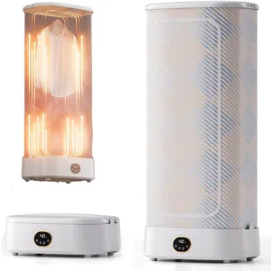 1000W Portable Electric Clothes Dryer,Automatic Ironing and 360° Hot Air Drying,0.5-4H Timer,10-Garment Capacity
