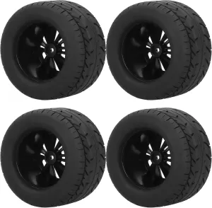 110 RC Tires RC Wheel Tires, 4PCS 115mm Wheel Tires for Racing 110 RC Car Model, Black