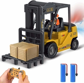 11 Channel RC Forklift - 1:24 Scale Construction Truck Toy, Yellow, 3  Years, Male, Children