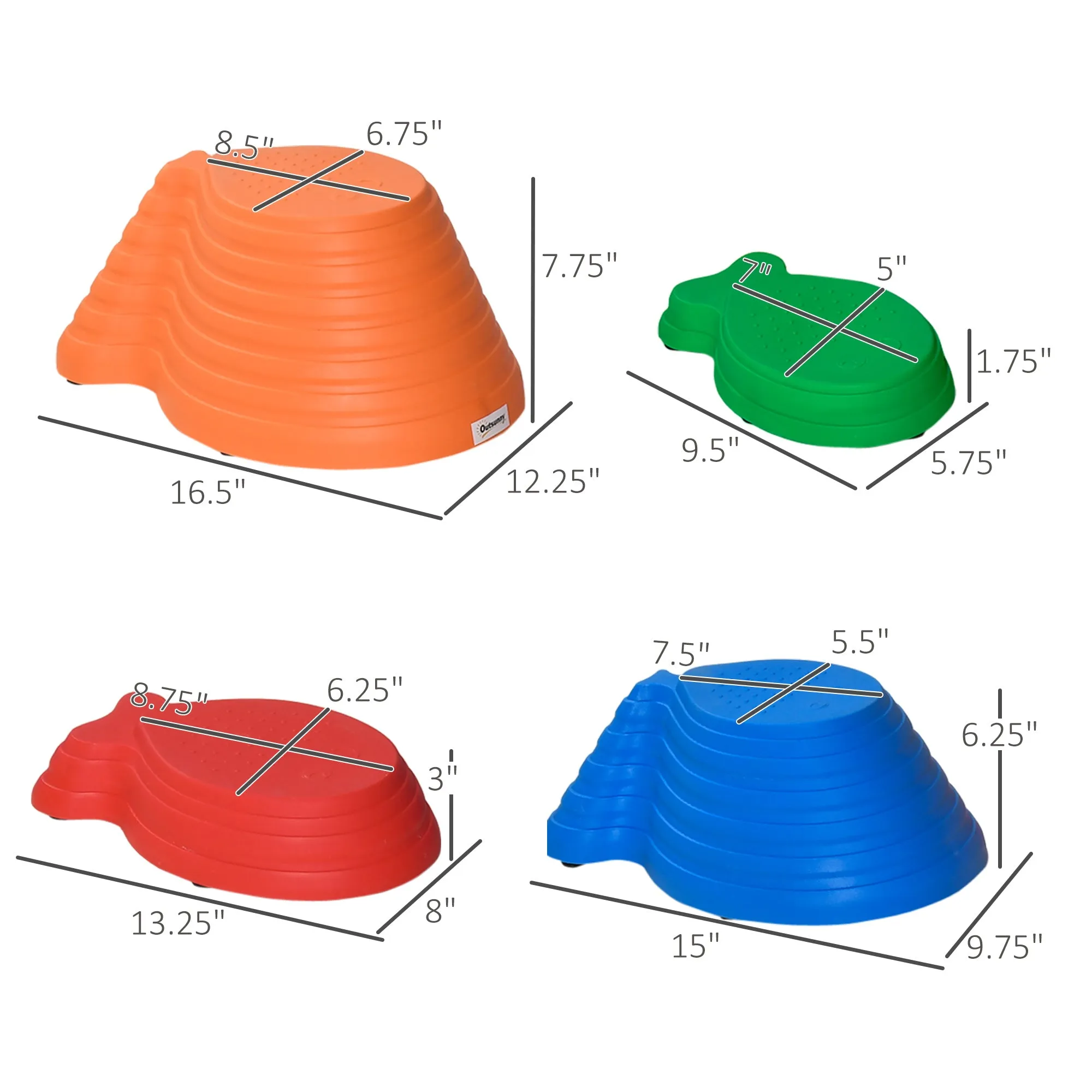 11pcs Kids Balance Stepping Stones, Fish Style - Non-slip, Stackable Obstacle Course for Toddler Balance