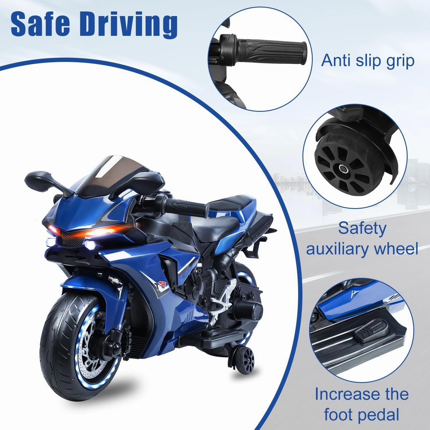 12V Kids Motorcycle,Kids Electric Dirt Bike,Electric Motorcycle for 3-8 Years Old,Motos para Niños, Motorcycle Power Wheels for Boys,Speed UP to 9MPH,Pocket Bike with Auxiliary Wheels