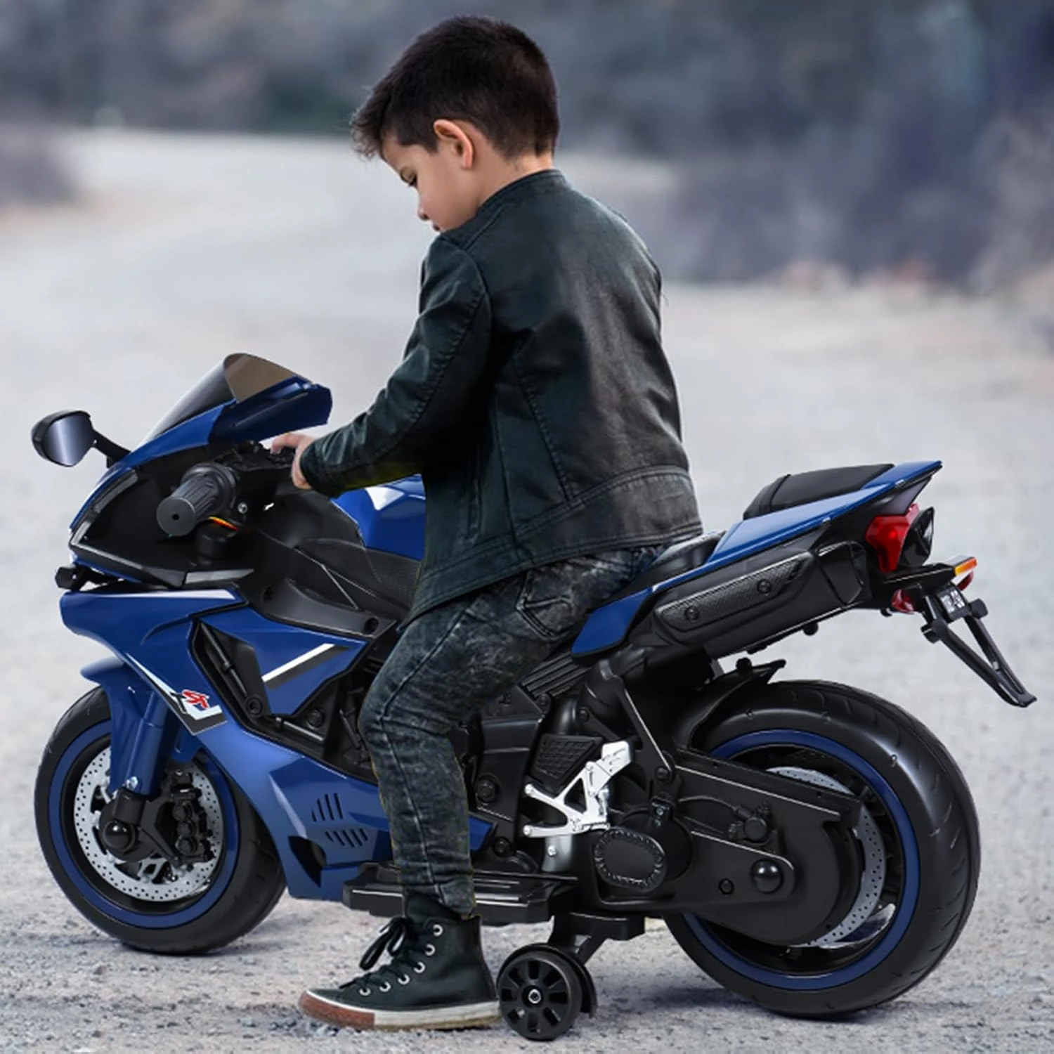 12V Kids Motorcycle,Kids Electric Dirt Bike,Electric Motorcycle for 3-8 Years Old,Motos para Niños, Motorcycle Power Wheels for Boys,Speed UP to 9MPH,Pocket Bike with Auxiliary Wheels