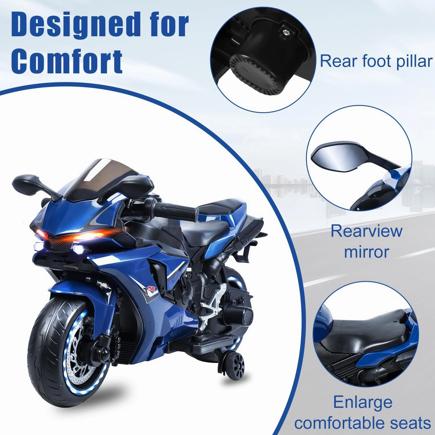 12V Kids Motorcycle,Kids Electric Dirt Bike,Electric Motorcycle for 3-8 Years Old,Motos para Niños, Motorcycle Power Wheels for Boys,Speed UP to 9MPH,Pocket Bike with Auxiliary Wheels