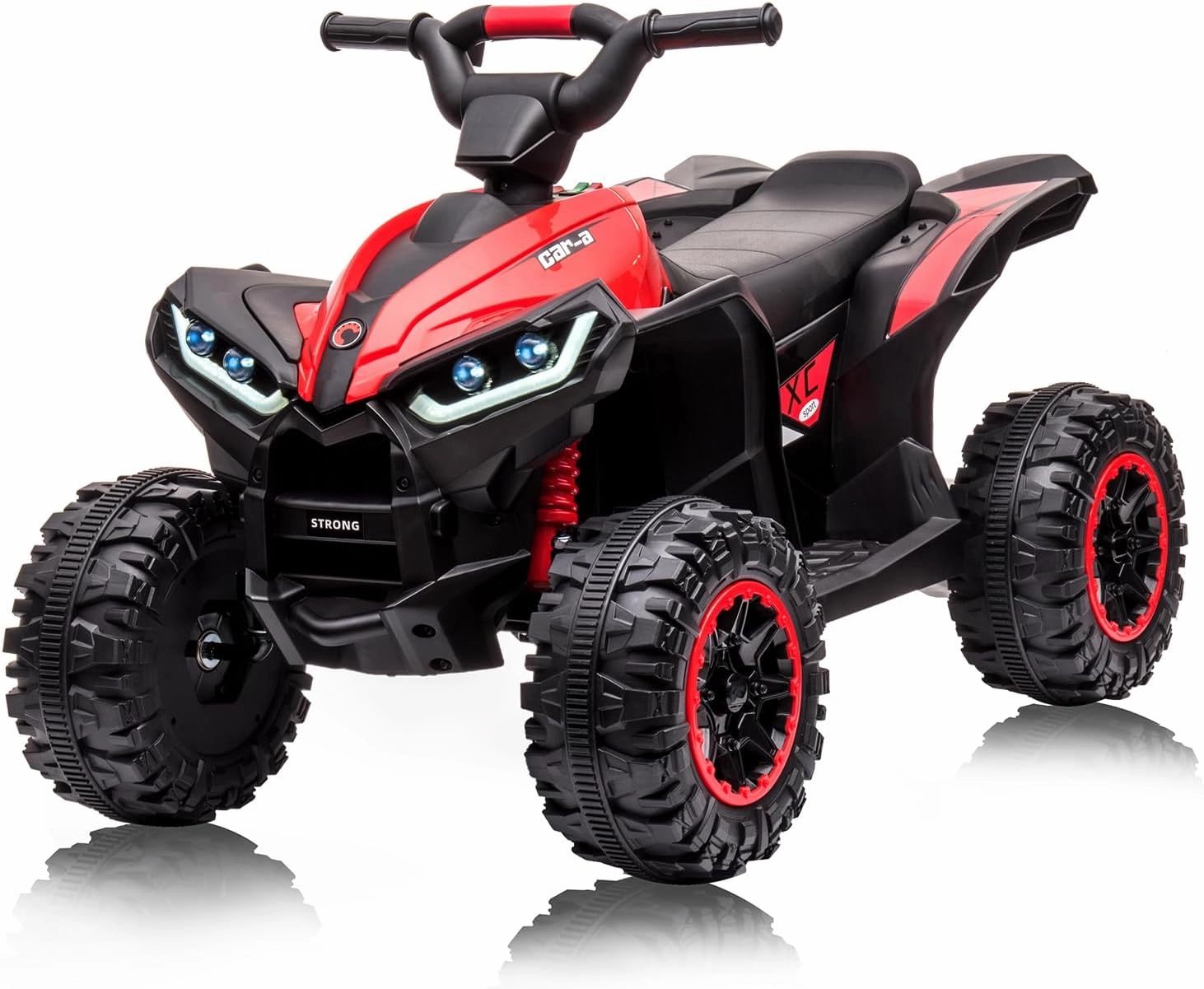12V Kids Ride-On Electric ATV, 35W Doubal Motor 4-Wheeler Off-Road 4WD Car Toy, Kids Ride On ATV with 2 Control Modes, Music, Horn, High Low Speeds, Led Lights, for Boys & Girls Gift, Red