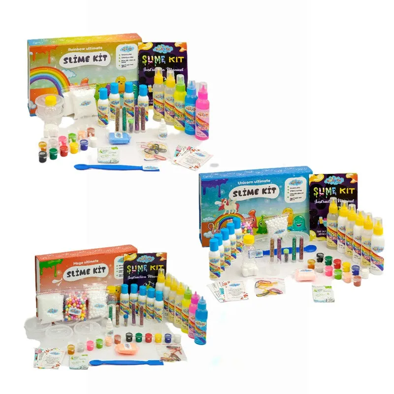 131 Pieces Ultimate DIY Slime Making Kit (Unicorn, Rainbow, and Mega Ultimate Slime Kit- Make 75  Slime) Combo Pack of 3