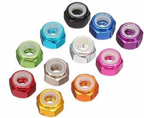 15PCS M2 Self-Locking Nylon Nut Aluminum Alloy for RC Drones FC ESC Stack RC 4X4 Vehicles Cars Racing Replacement DIY Parts Drone Parts (Color : 15PCS Sliver)