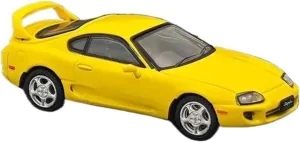 1:64 for Toyota Supra RZ JZA80 Yellow Diecast Models Car Collection Souvenir Decoration Mini Simulation Toys
