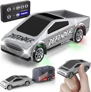 1:64 RC Car Toys for Kids - 2.4 GHZ Model Remote Control Cars with Trailer Kit, 3 Speed ​​Adjustable Electric Vehicles Car Toy with Light, for Boys Age 5  Years Old