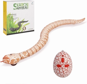 16" Long Rechargeable Remote Control RC Snake Toy Realistic Cobra Snake Toy Fake Snake Prank Halloween for Kids Play (Orange)