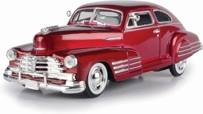 1948 Chevy Aerosedan Fleetline, Red - Motormax Premium American 73266 - 1/24 Scale Diecast Model Car, unisex-children