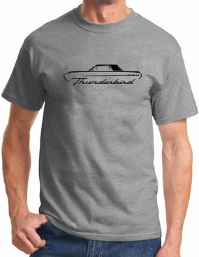 1961 1962 1963 Ford Thunderbird Hardtop Classic Outline Design Print Tshirt