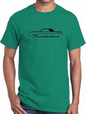 1961 1962 1963 Ford Thunderbird Hardtop Classic Outline Design Print Tshirt