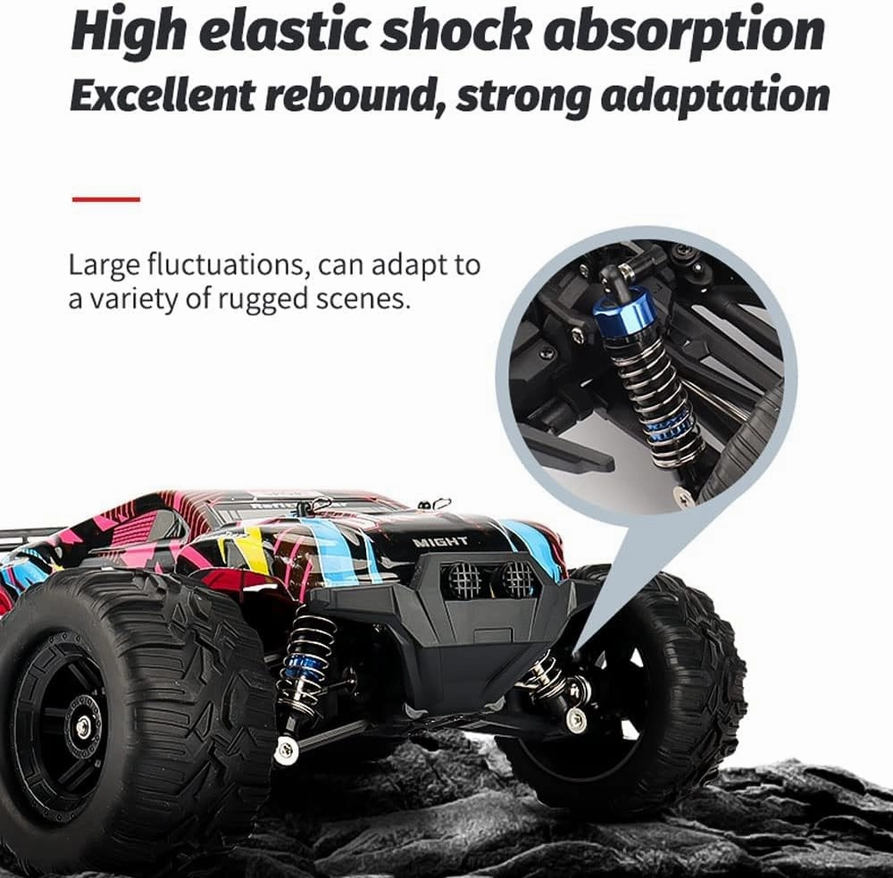 1/16 Remote Control Car 30km/h 4WD Monster Trucks RC Car with Rechargeable Battery High Speed Off Road Monster Trucks,Gifts for Boys Girls Kids