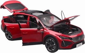 1:18 for Peugeot 408X SUV Red Alloy Car Model Diecasts Metal Vehicles Collection Souvenir Mini Simulation Toys
