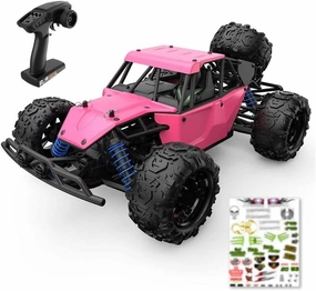 1:18 Pink RC Cars Toys for Boys Girls, 4WD Waterproof 40km/h High Speed Drift Remote Control Car Gifts for Kids 4X4 Off-Road RC Rock Crawler, 2.4GHz All Terrain RC Truck